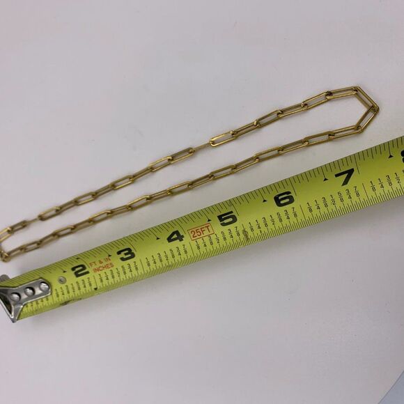 NWOT gold over stainless 16 inches, oblong link chain necklace, classic look, - Picture 5 of 16